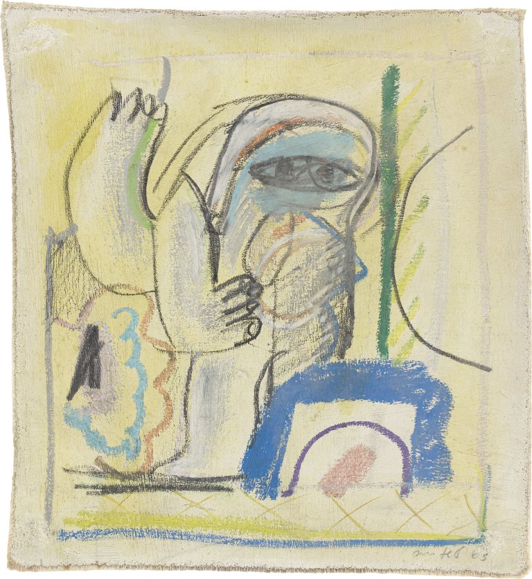 Auf diesem Bild ist das folgende Kunstwerk zu sehen: Horst Antes. Ohne Titel. 1963.