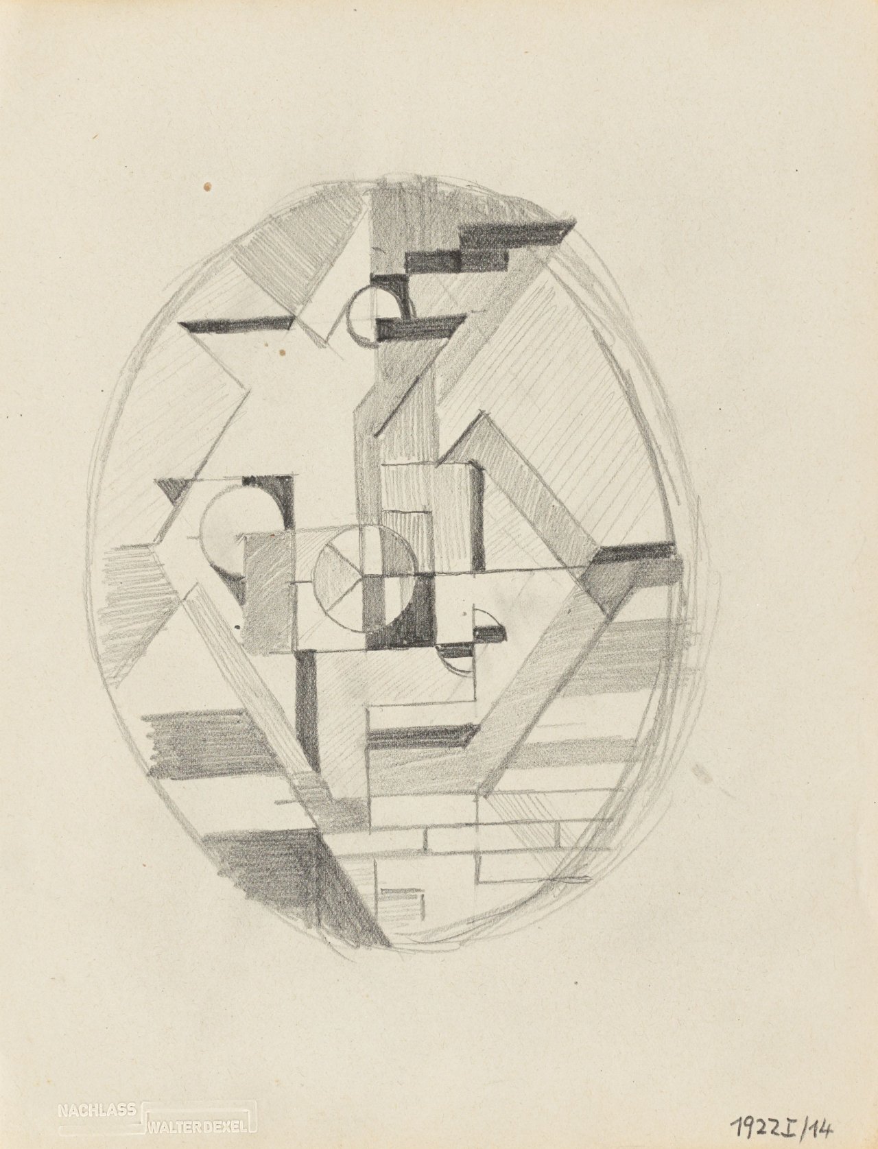 Auf diesem Bild ist das folgende Kunstwerk zu sehen: Walter Dexel. Ohne Titel. 1922.
