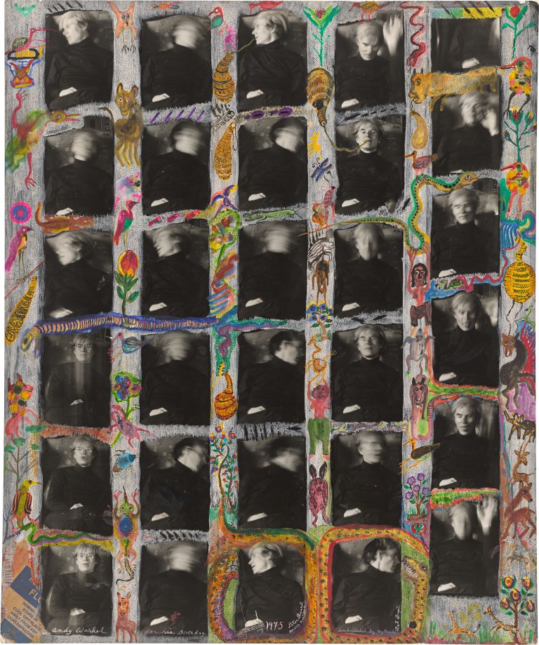 Auf diesem Bild ist das folgende Kunstwerk zu sehen: Peter Beard. „Andy Warhol for his Birthday“. 1975.