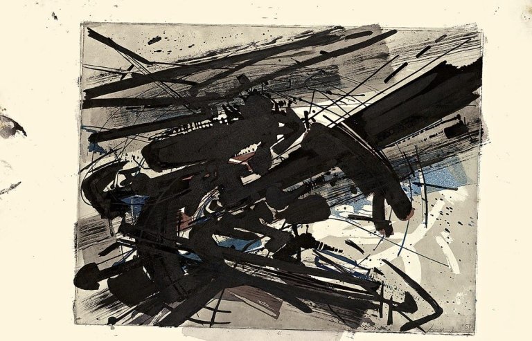 Auf diesem Bild ist das folgende Kunstwerk zu sehen: K.R.H. Sonderborg. Ohne Titel. 1953.