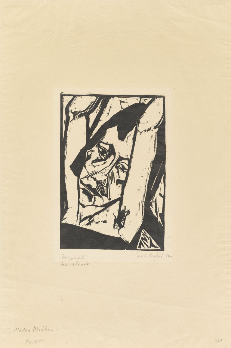 Auf diesem Bild ist das folgende Kunstwerk zu sehen: Erich Heckel. „Junges Mädchen“. 1914.