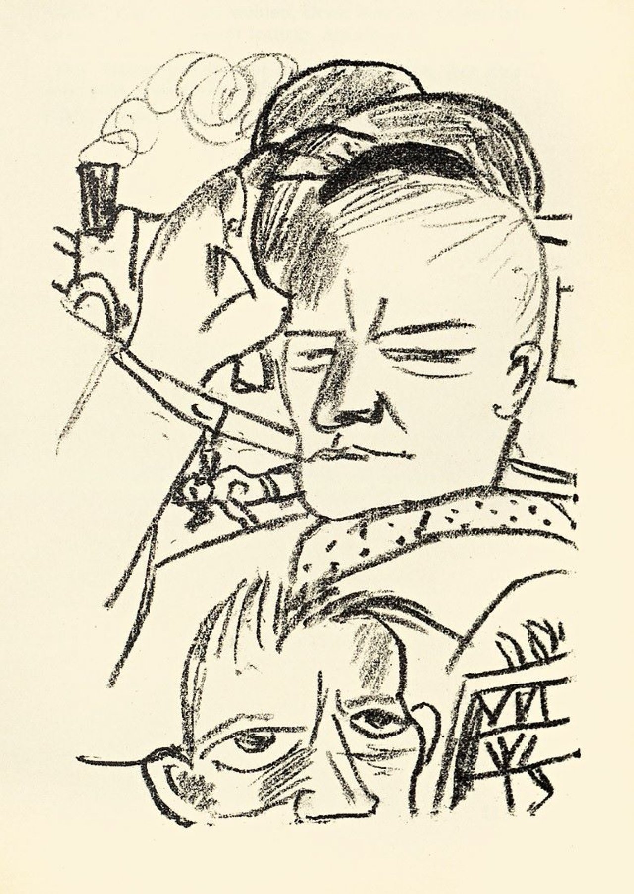 Auf diesem Bild ist das folgende Kunstwerk zu sehen: Max Beckmann. „Stephan Lackner: Der Mensch ist kein Haustier“. 1937.
