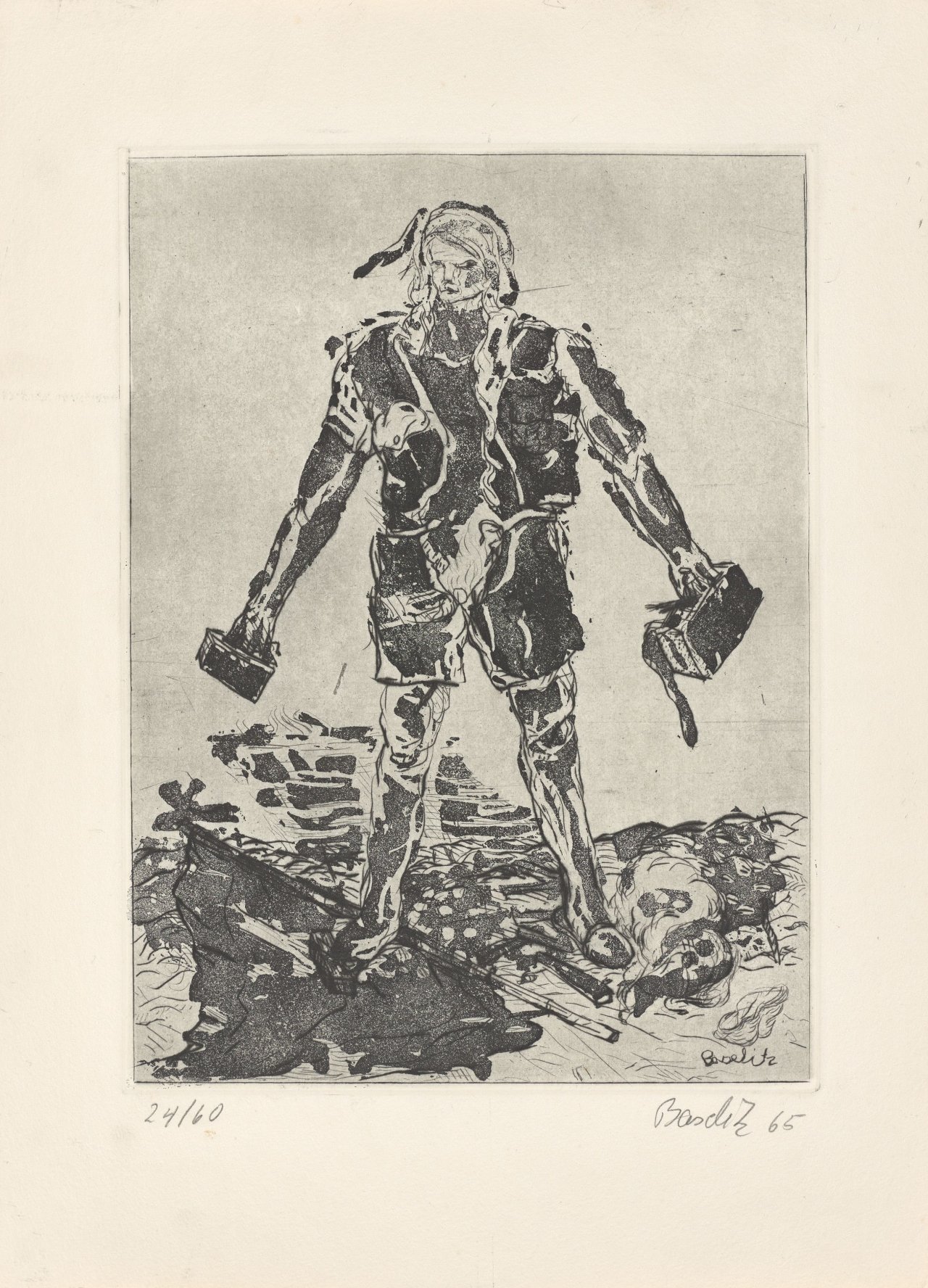 This picture shows the following artwork: Georg Baselitz. Rebell. 1965.