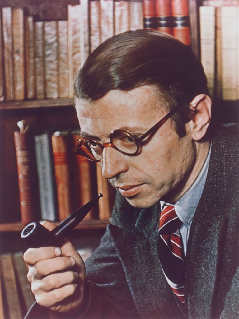 Auf diesem Bild ist das folgende Kunstwerk zu sehen: Gisèle Freund. Jean Paul Sartre. 1939.