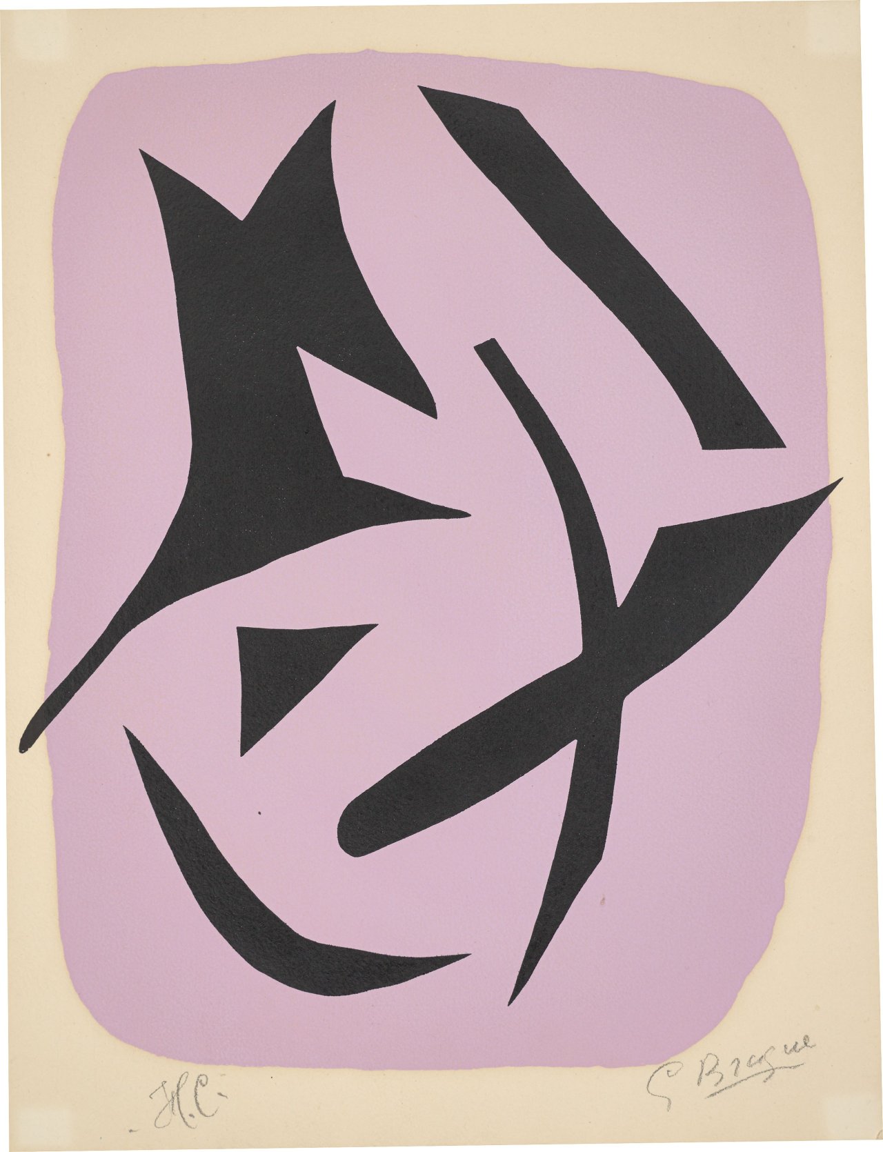 This picture shows the following artwork: Georges Braque. From: ”Si je mourais là-bas”. 1962.