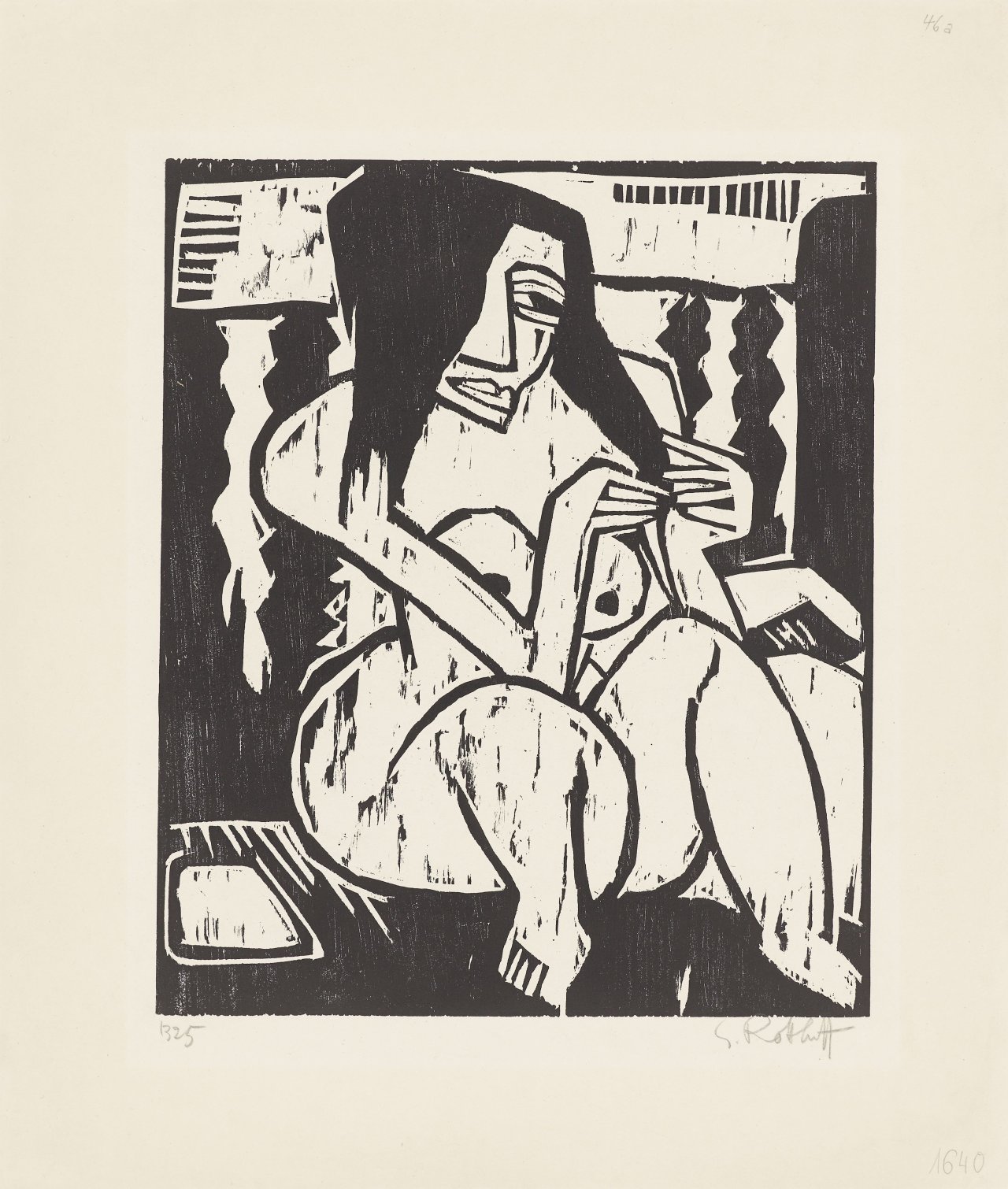 Auf diesem Bild ist das folgende Kunstwerk zu sehen: Karl Schmidt-Rottluff. „Frau mit aufgelöstem Haar“. 1913.