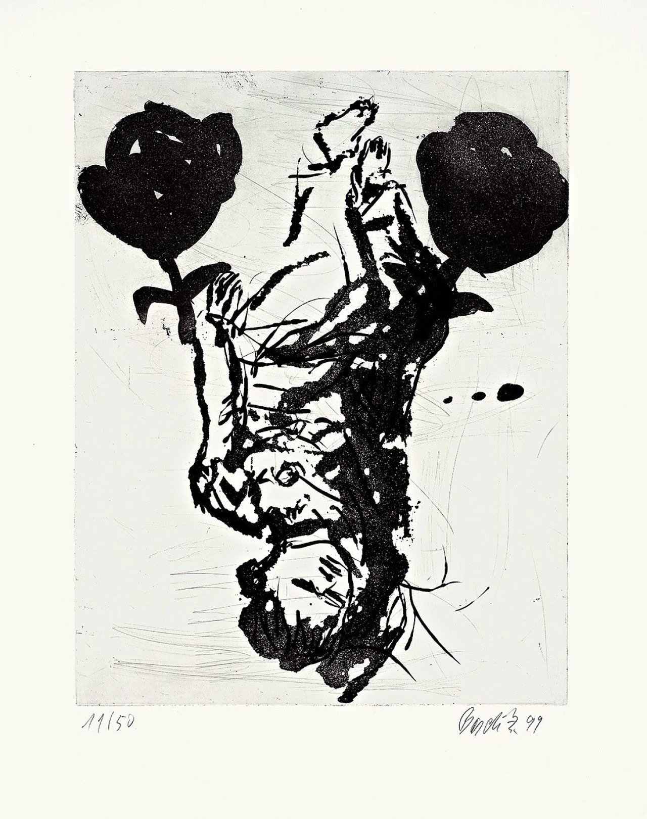 Auf diesem Bild ist das folgende Kunstwerk zu sehen: Georg Baselitz. Ohne Titel. 1999.