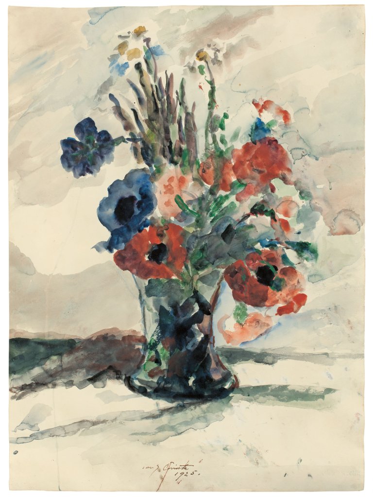 This picture shows the following artwork: Lovis Corinth. Vase mit Blumen. 1925.