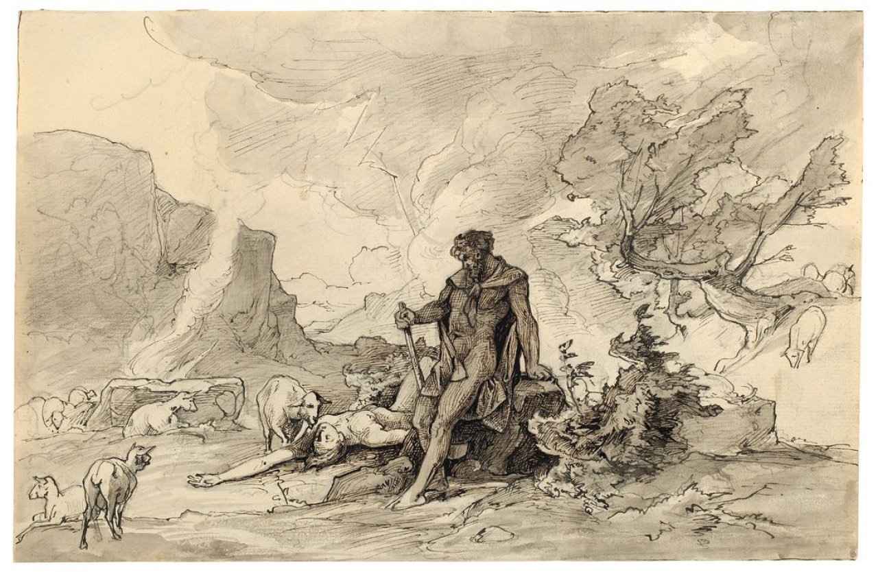 This picture shows the following artwork: Friedrich Preller the Elder. Kain und Abel.