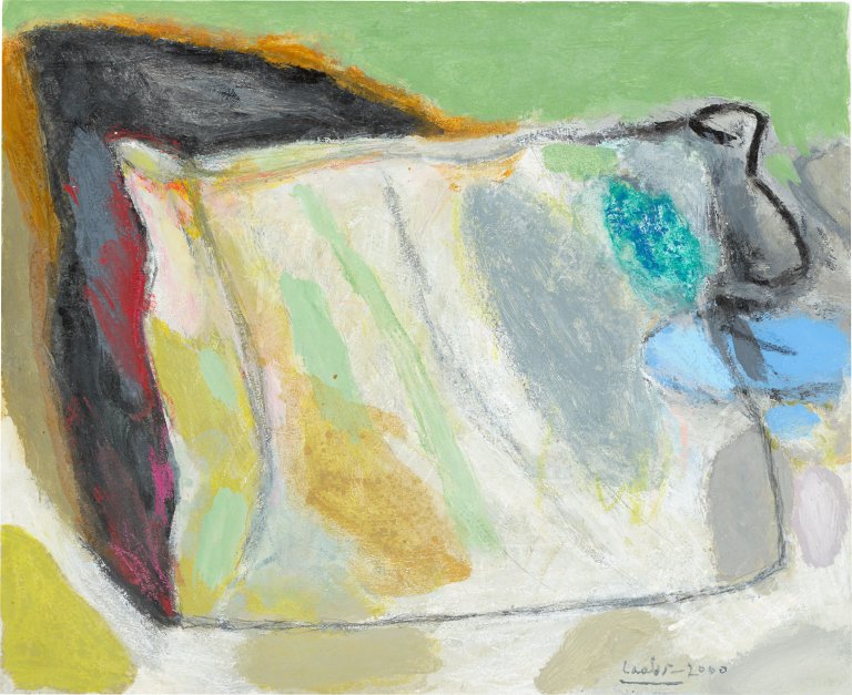 Auf diesem Bild ist das folgende Kunstwerk zu sehen: Hans Laabs. „Weisses Gefäss“. 2000.