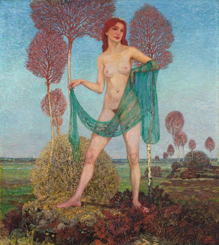 Auf diesem Bild ist das folgende Kunstwerk zu sehen: Heinrich Vogeler. „Kommender Frühling“. 1909.