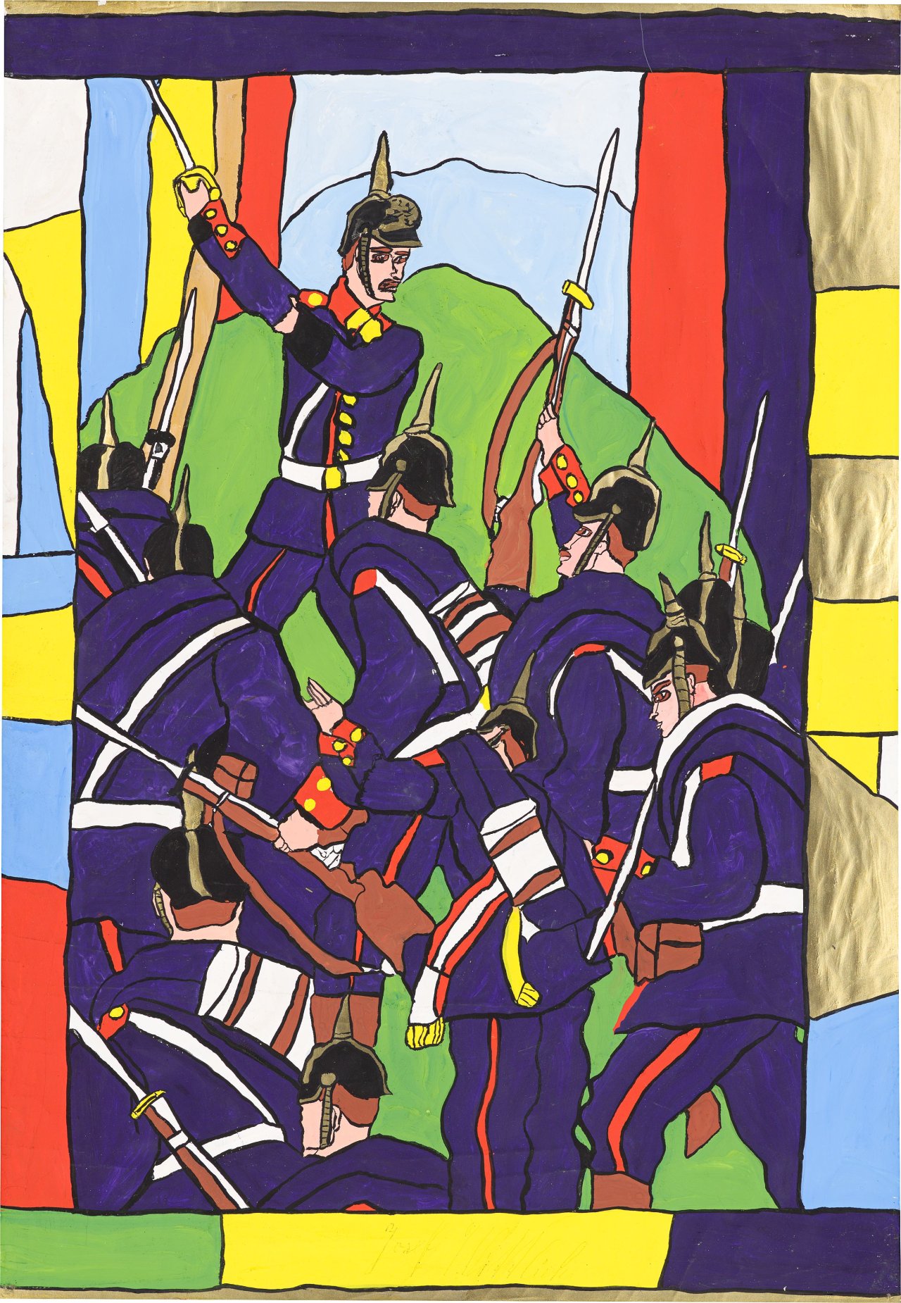 Auf diesem Bild ist das folgende Kunstwerk zu sehen: Josef Wittlich. Angriff. 1970er-Jahre.