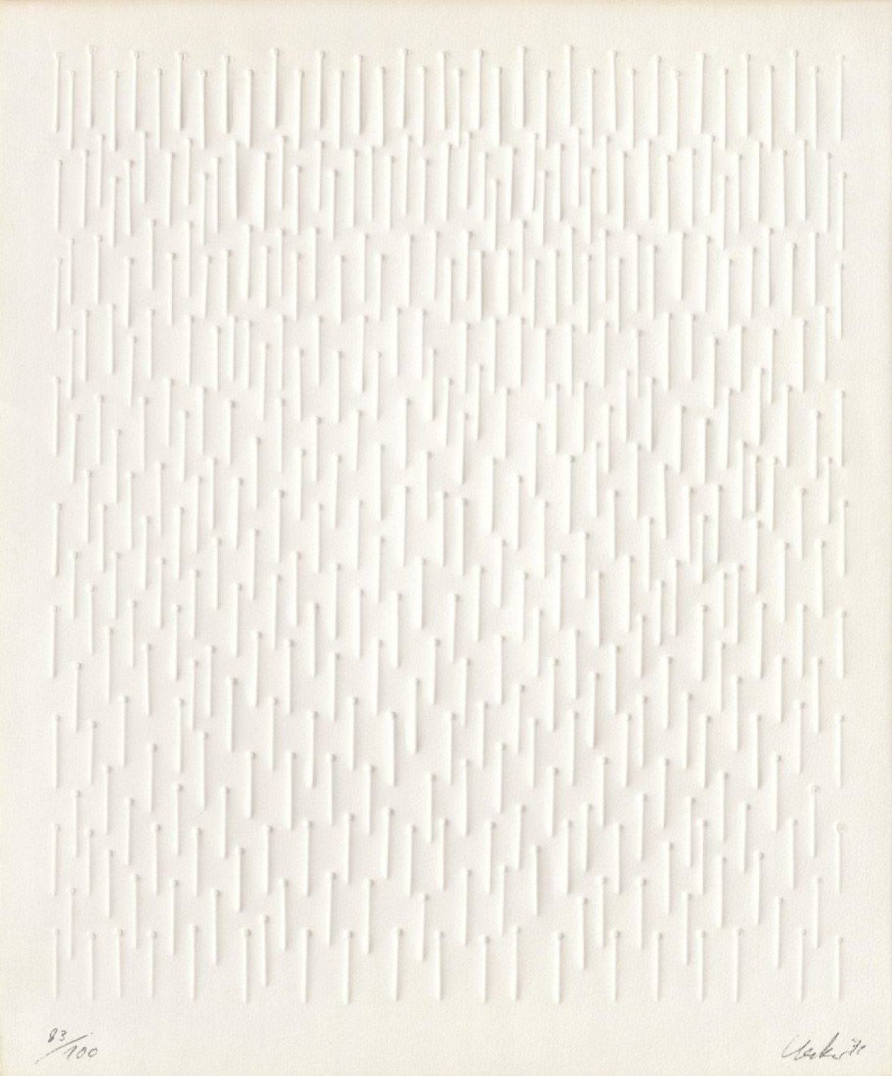 Auf diesem Bild ist das folgende Kunstwerk zu sehen: Günther Uecker. Ohne Titel. 1972.