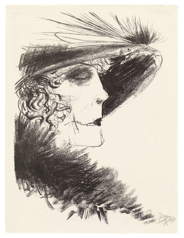 Auf diesem Bild ist das folgende Kunstwerk zu sehen: Otto Dix. „Dame mit Reiher “. 1923.