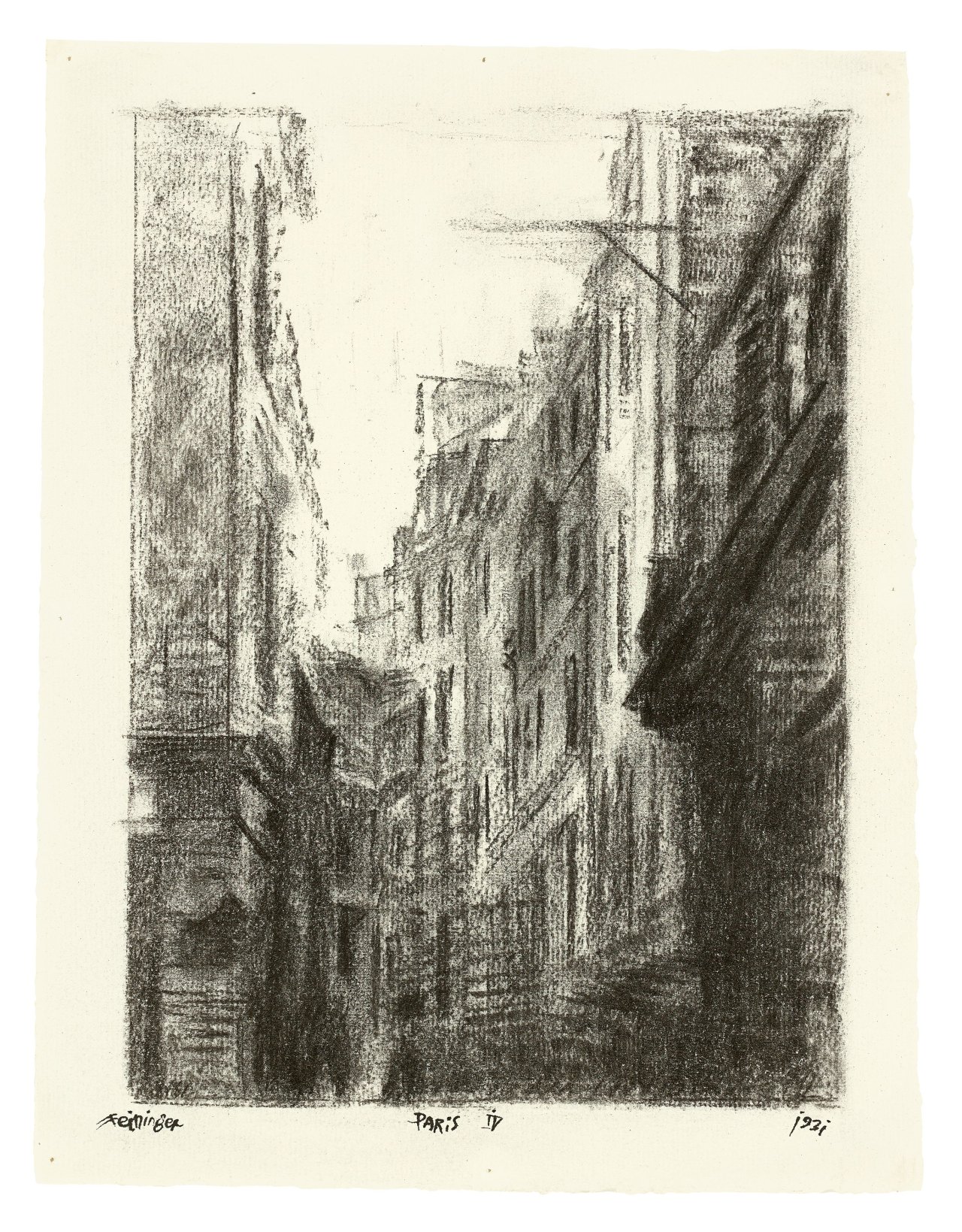 Auf diesem Bild ist das folgende Kunstwerk zu sehen: Lyonel Feininger. „Paris IV“. 1931.