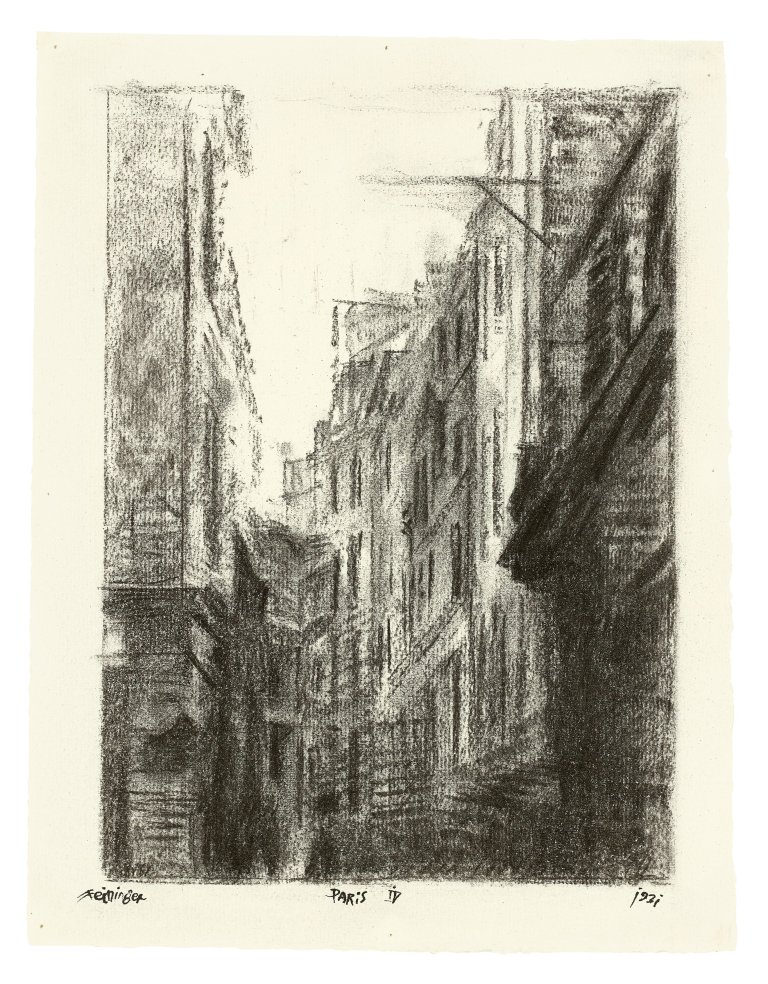 Auf diesem Bild ist das folgende Kunstwerk zu sehen: Lyonel Feininger. „Paris IV“. 1931.