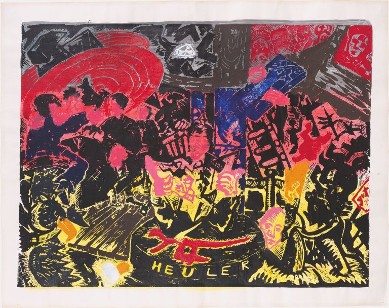 Auf diesem Bild ist das folgende Kunstwerk zu sehen: Jörg Immendorff. „Neue Mehrheit“. 1983.