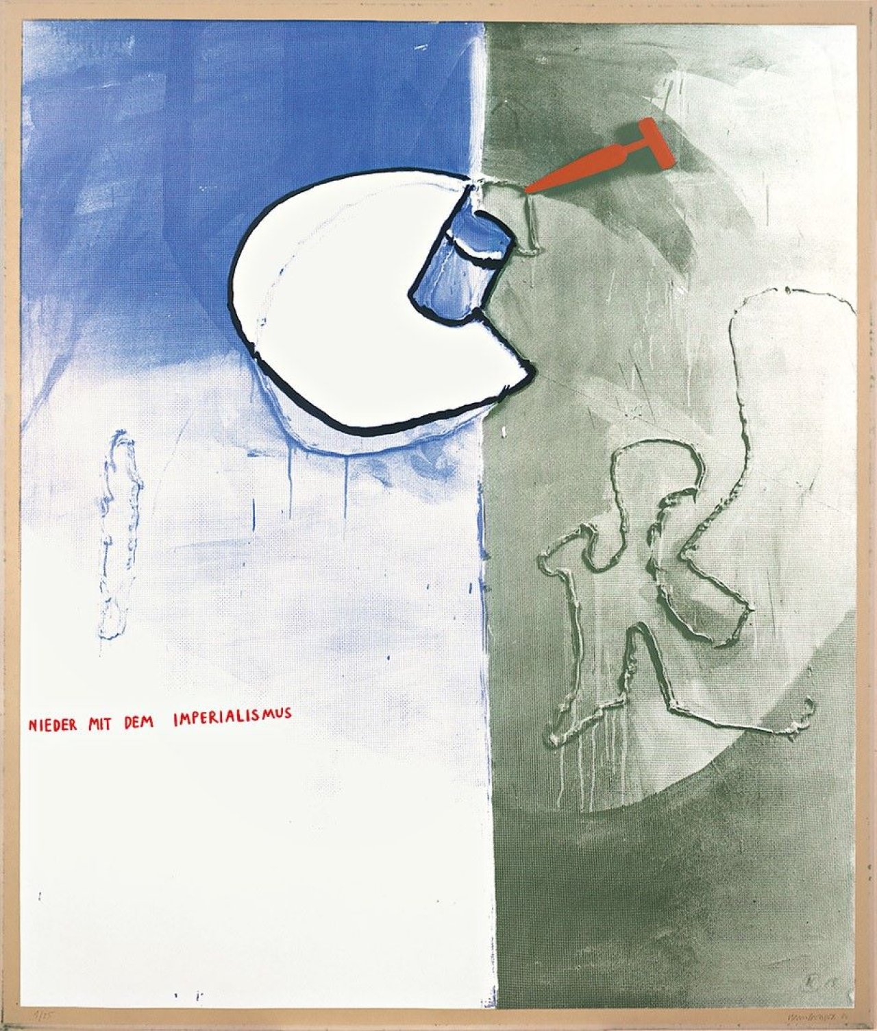 Auf diesem Bild ist das folgende Kunstwerk zu sehen: Martin Kippenberger. „Nieder mit dem Imperialismus“. 1984.