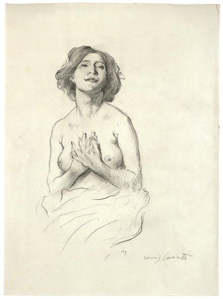 This picture shows the following artwork: Lovis Corinth. Weiblicher Halbakt. Circa 1909.