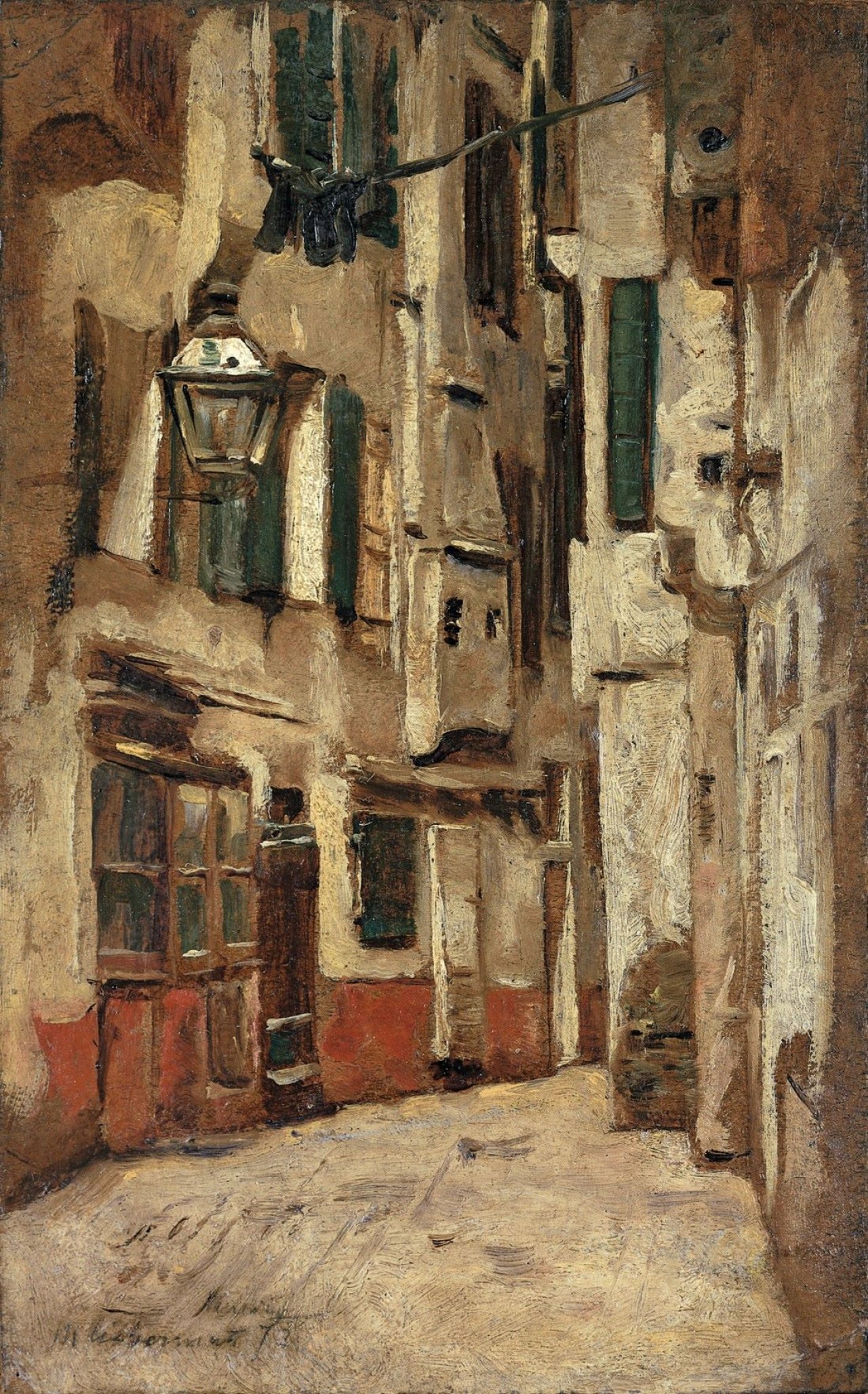 This picture shows the following artwork: Max Liebermann. „Venezianische Gasse nach rechts“. 1878.
