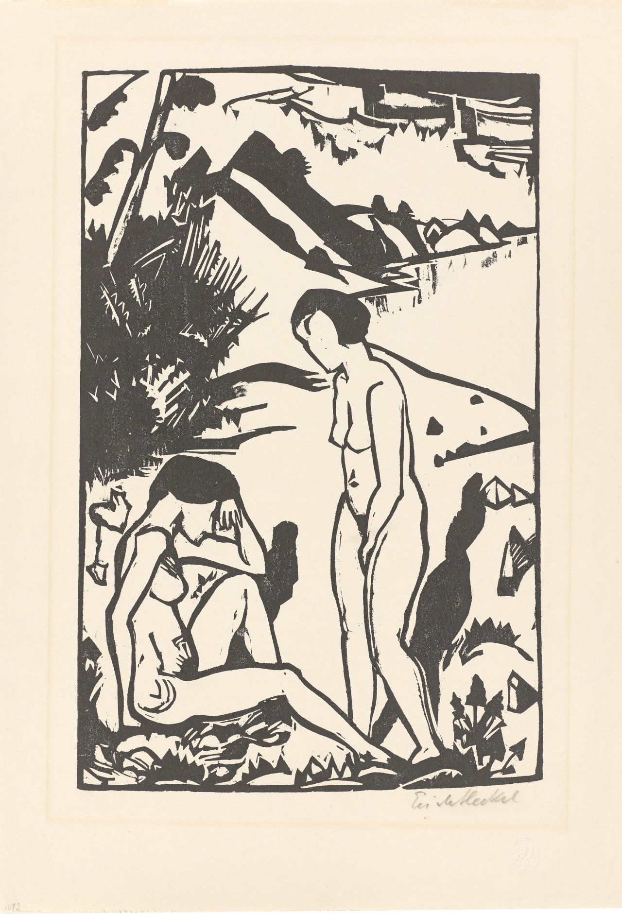This picture shows the following artwork: Erich Heckel. ”Am Strand”. 1923.
