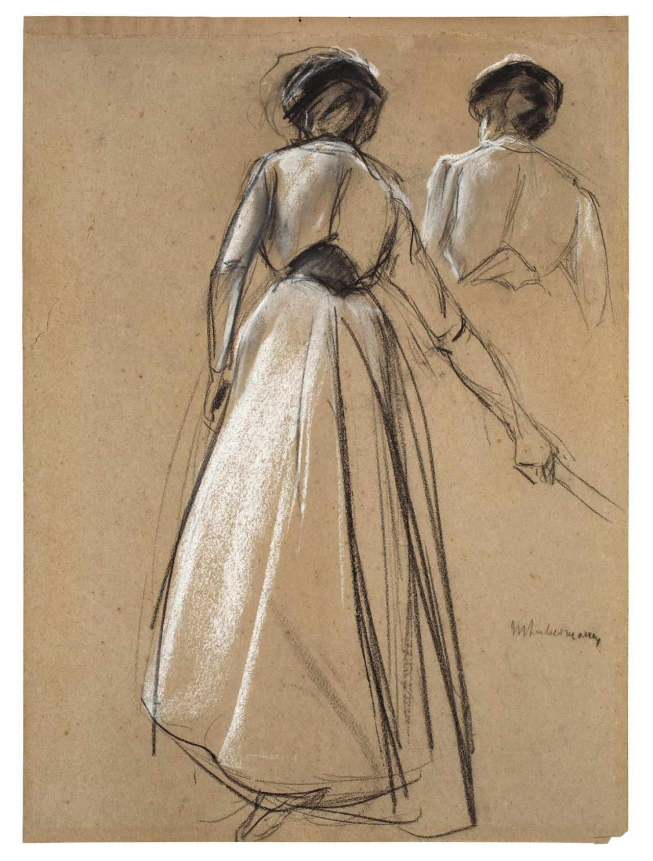 Auf diesem Bild ist das folgende Kunstwerk zu sehen: Max Liebermann. Studie einer Tennisspielerin. Um 1901.