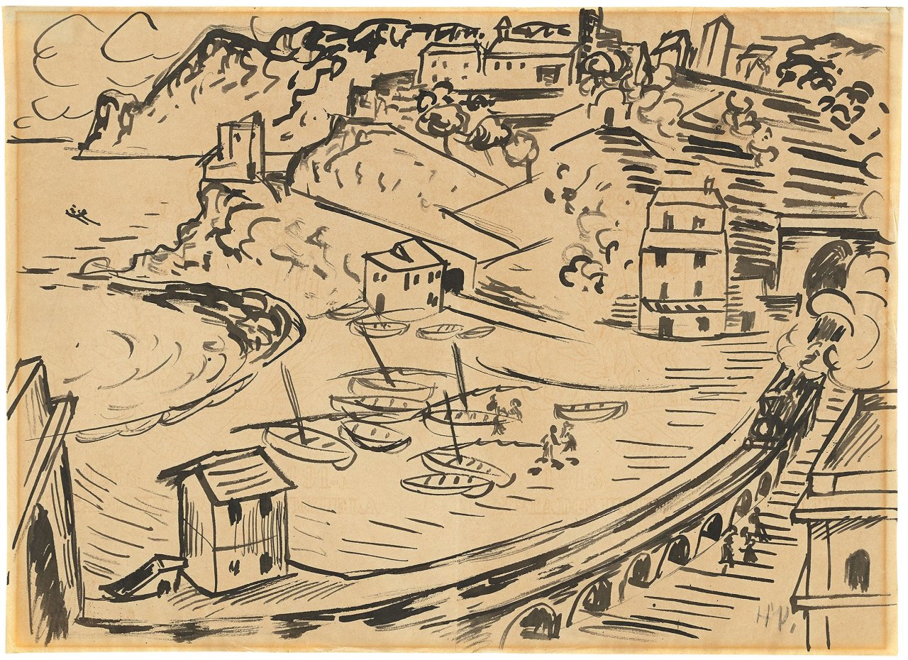 Auf diesem Bild ist das folgende Kunstwerk zu sehen: Max Pechstein. Monterosso al Mare. Um 1914.