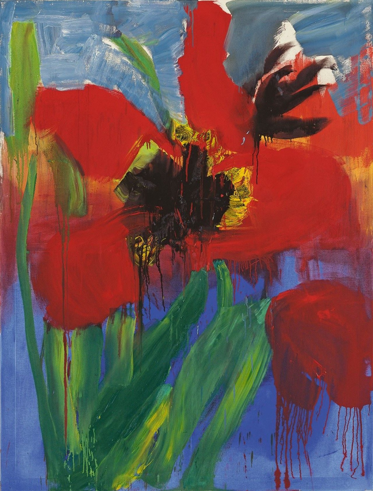 Auf diesem Bild ist das folgende Kunstwerk zu sehen: Rainer Fetting. „Rote Tulpen“. 1990.