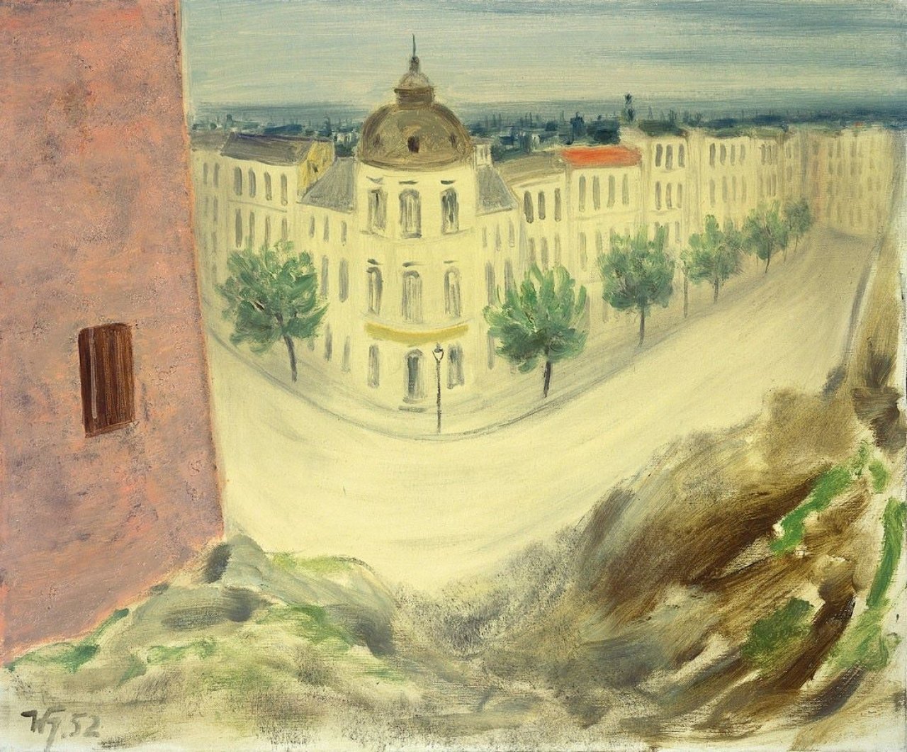 Auf diesem Bild ist das folgende Kunstwerk zu sehen: Werner Heldt. „Über den Dächern von Berlin“. 1952.