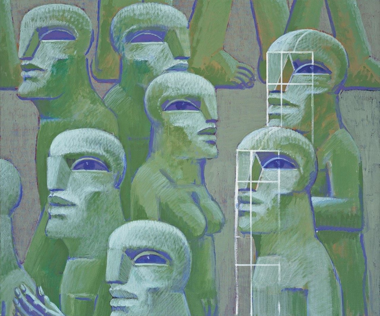 This picture shows the following artwork: Horst Antes. „12 Figuren“. 1981.