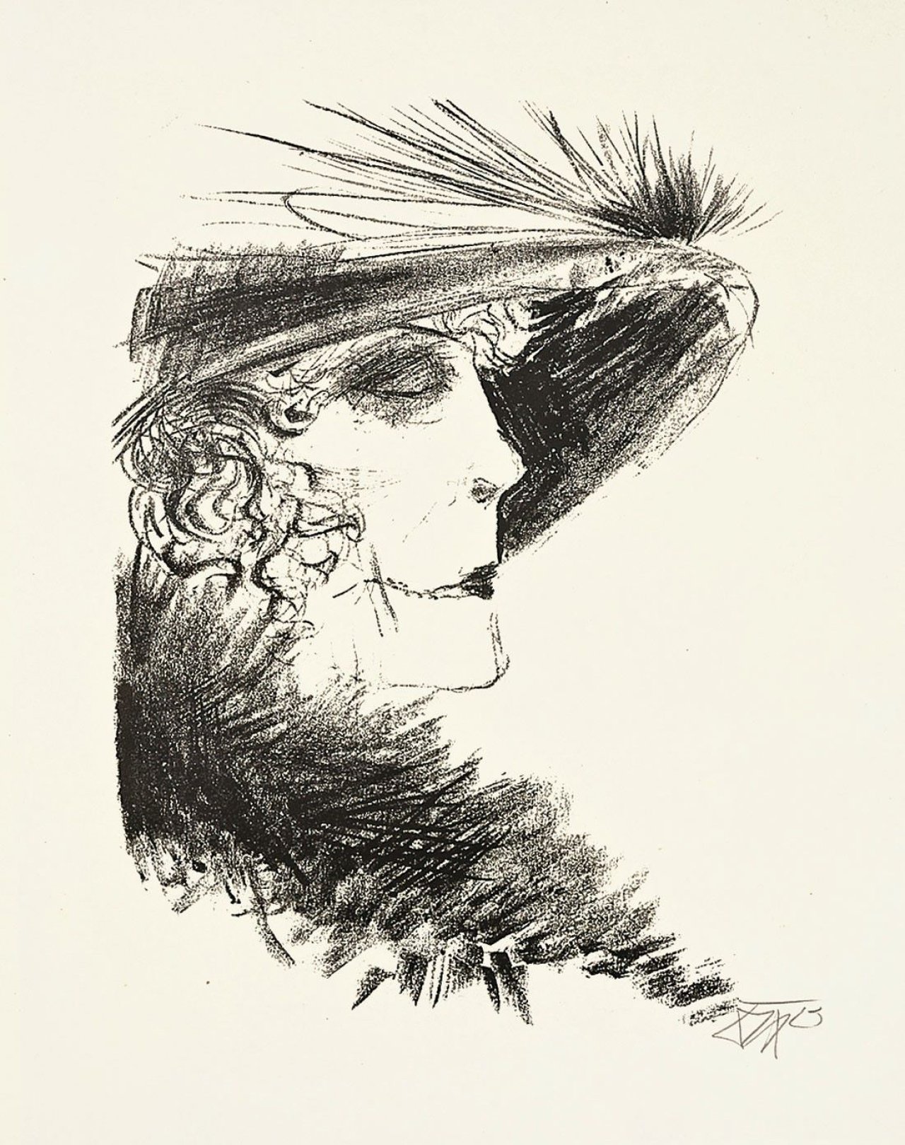 Auf diesem Bild ist das folgende Kunstwerk zu sehen: Otto Dix. „Dame mit Reiher“. 1923.