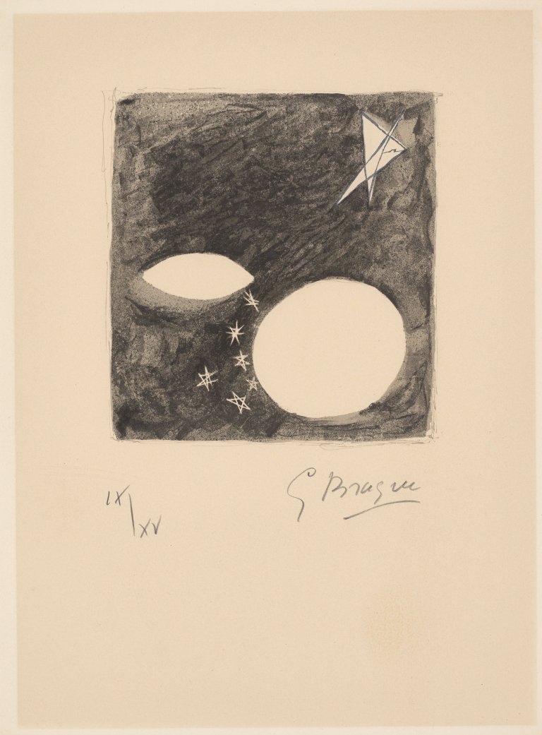 Auf diesem Bild ist das folgende Kunstwerk zu sehen: Georges Braque. „La nuit“. 1963.
