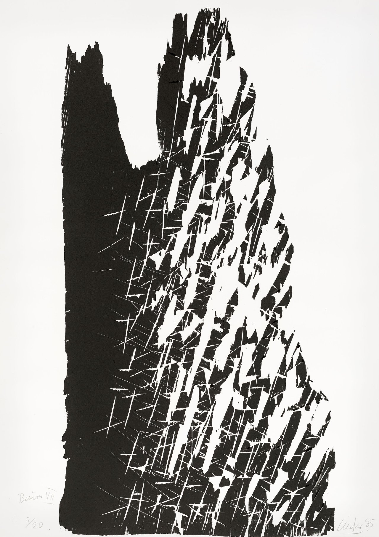 Auf diesem Bild ist das folgende Kunstwerk zu sehen: Günther Uecker. „Baum VII“. 1985.