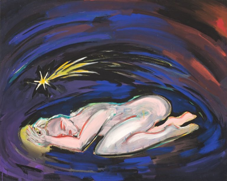 Auf diesem Bild ist das folgende Kunstwerk zu sehen: Elvira Bach. Ohne Titel. 1985.