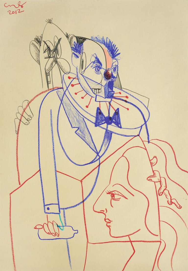 Auf diesem Bild ist das folgende Kunstwerk zu sehen: George Condo. „The Drinker's Dream“. 2012.