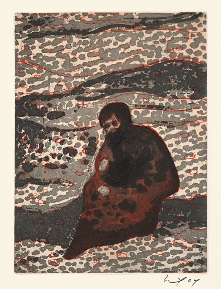 Auf diesem Bild ist das folgende Kunstwerk zu sehen: Peter Doig. „Figure by a River“. 2004.