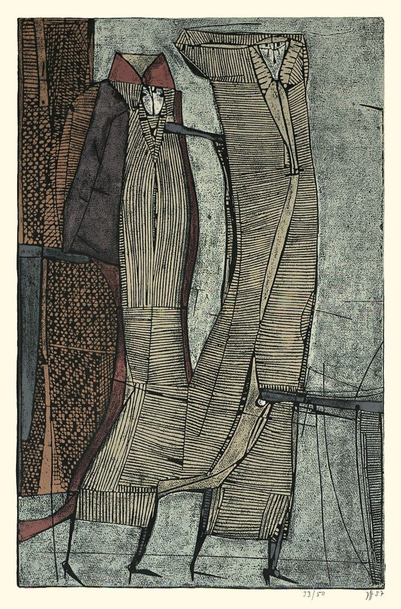This picture shows the following artwork: Horst Janssen. „Zwei Schwestern“. 1957.