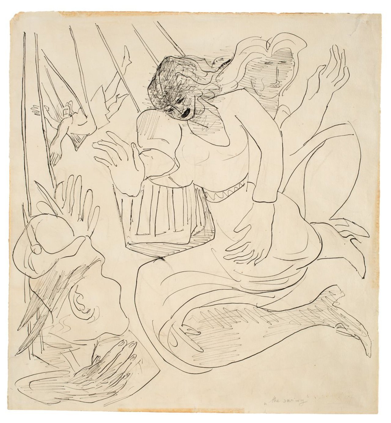 Auf diesem Bild ist das folgende Kunstwerk zu sehen: Max Beckmann. „The Swing“ (Die Schaukel). 1947.