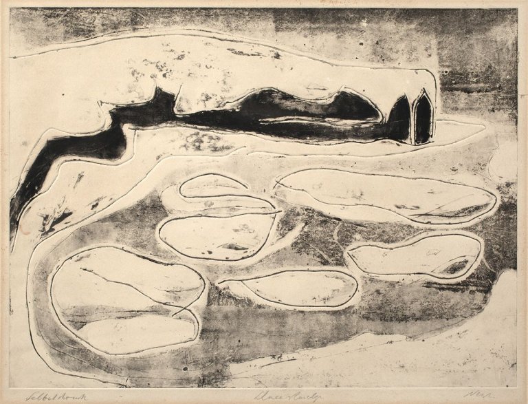 Auf diesem Bild ist das folgende Kunstwerk zu sehen: Rolf Nesch. „Schneeschmelze“. 1934.