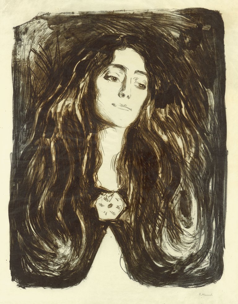 This picture shows the following artwork: Edvard Munch. „Die Brosche. Eva Mudocci“. 1903.
