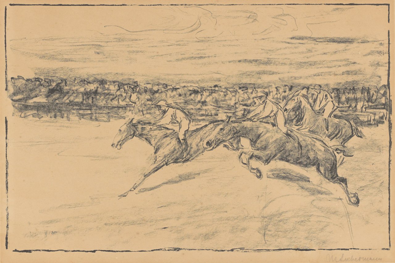 This picture shows the following artwork: Max Liebermann. „Pferderennen“. 1909.