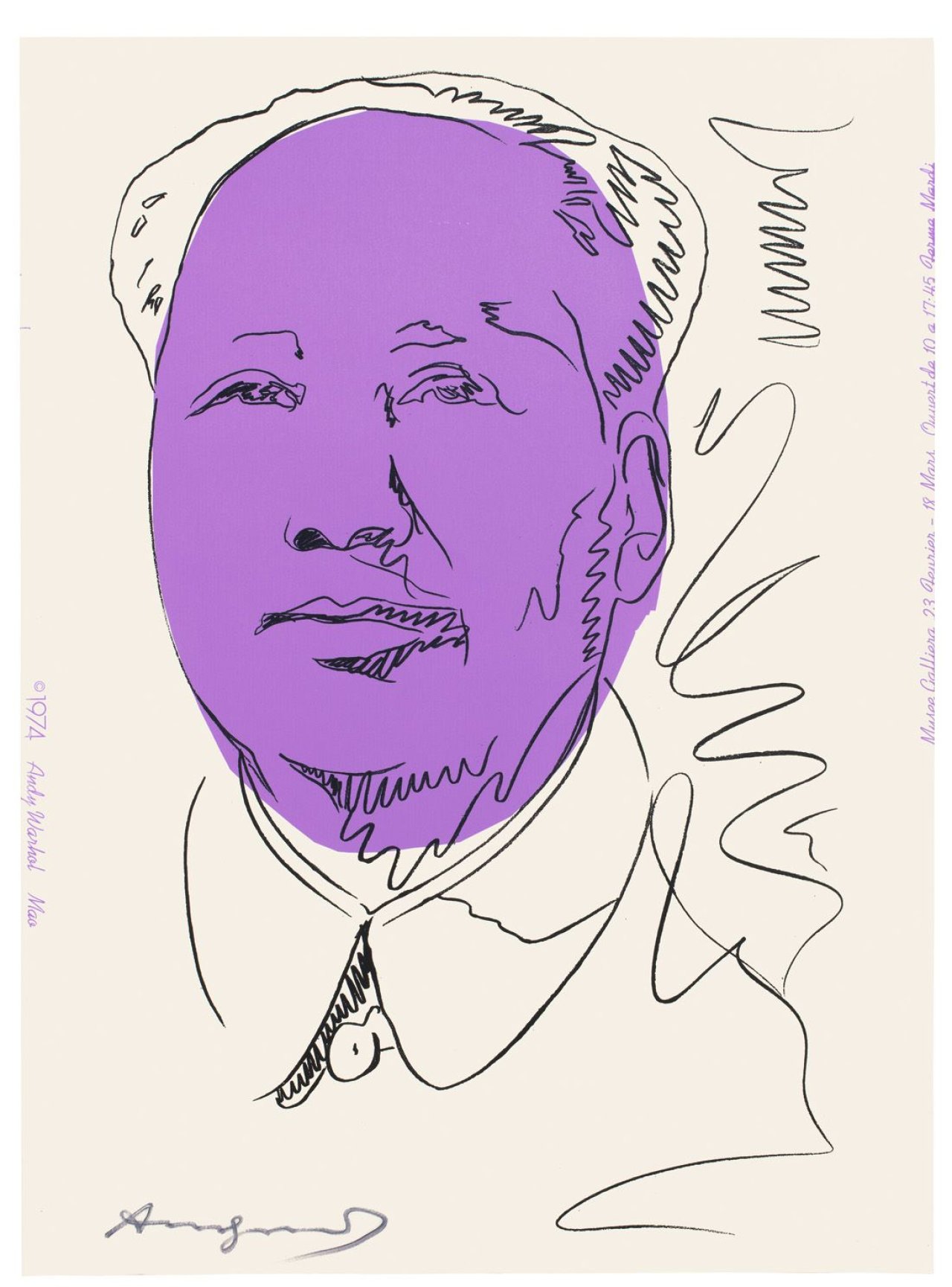 Auf diesem Bild ist das folgende Kunstwerk zu sehen: Andy Warhol. „Mao“. 1974.