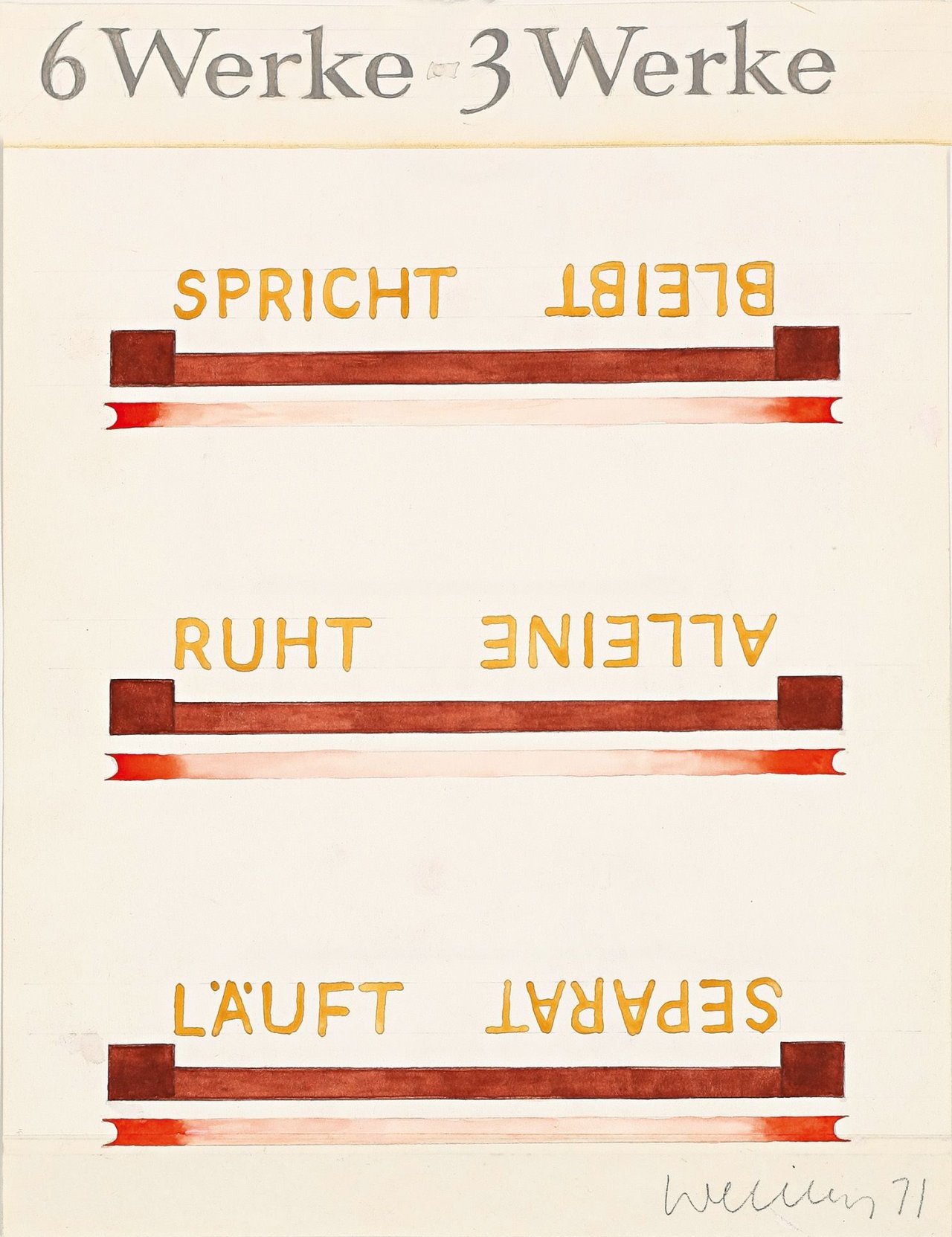 This picture shows the following artwork: Franz Erhard Walther. Werkzeichnung. 1971.