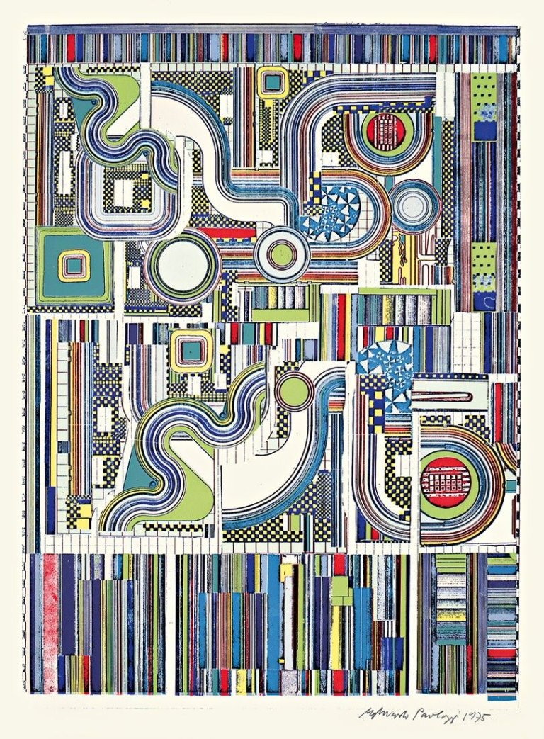 Auf diesem Bild ist das folgende Kunstwerk zu sehen: Eduardo Paolozzi. „Appel – Calder“ / „Nike de Paionios“. 1975.