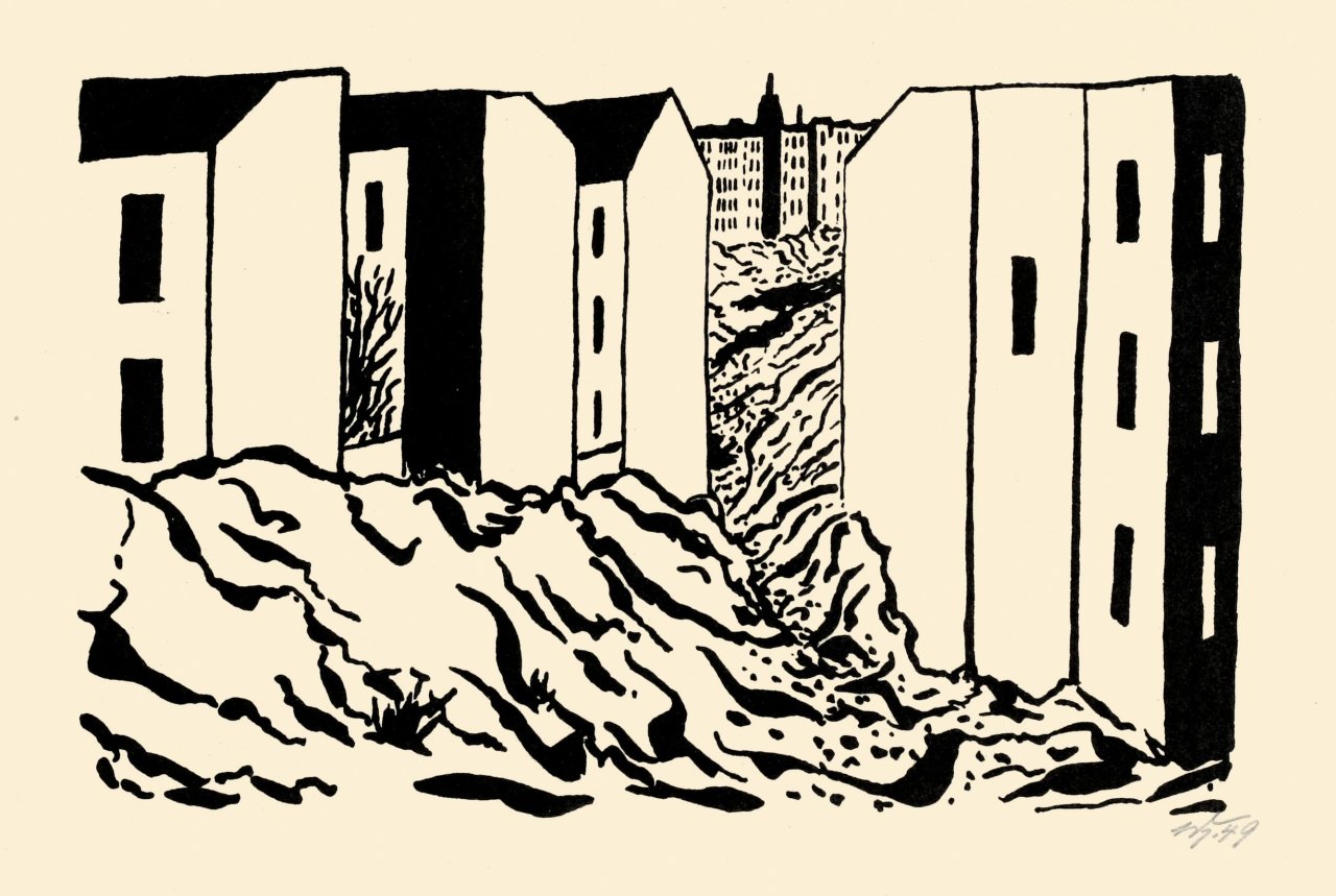 Auf diesem Bild ist das folgende Kunstwerk zu sehen: Werner Heldt. „Berlin am Meer“. 1949.
