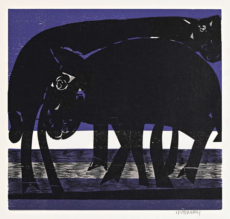 Auf diesem Bild ist das folgende Kunstwerk zu sehen: HAP Grieshaber. „Tiefebene“. 1964.