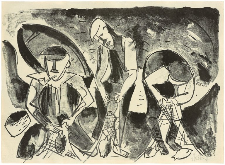 Auf diesem Bild ist das folgende Kunstwerk zu sehen: Karl Schmidt-Rottluff. „Nach dem Fang“. 1923.