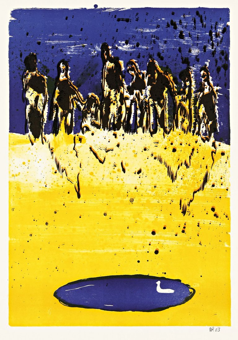 Auf diesem Bild ist das folgende Kunstwerk zu sehen: Daniel Richter. „Die Rettung“. 2003.