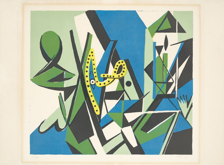 This picture shows the following artwork: Ernst Wilhelm Nay. ”Die Lampe”. 1949.