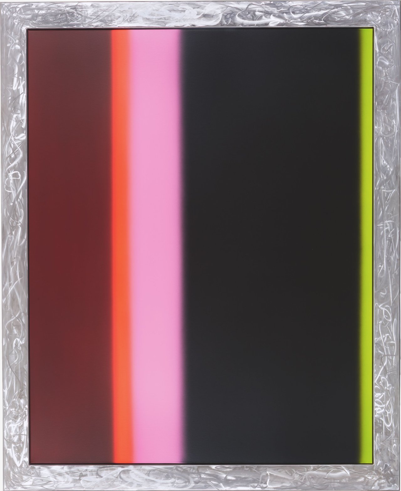 This picture shows the following artwork: Anselm Reyle. Stripe Painting. 2007.